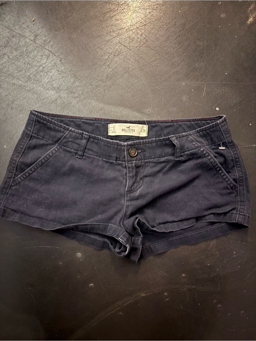 Vintage y2k Hollister Dark Navy Low-Rise Jean Shorts